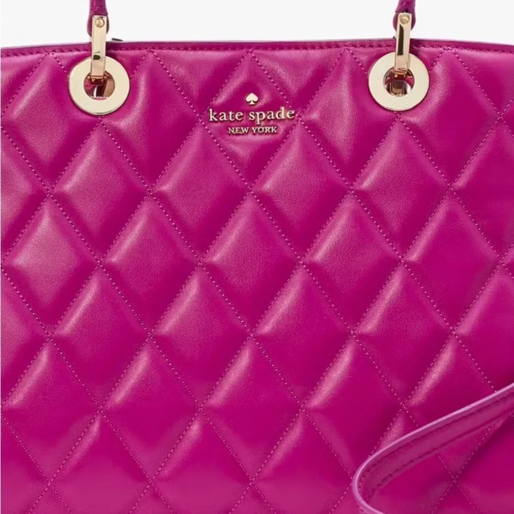 Kate Spade Baja Rose Pink Carey Quilted Sullivan Satchel Bag